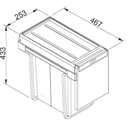 Izvlečni koš za odpadke FRANKE CUBE 30/ Koš 1 × 20 l, 1 × 10 l