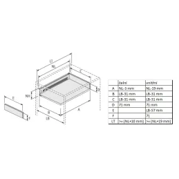 Metalbox Multitech 214 mm / Bela