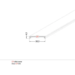 Pokrovček za LED-profil C9 KLIP