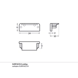 Komplet zaključkov za profil SURFACE14 / Par