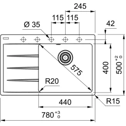 Granitno pomivalno korito Franke CNG 611-78 TL