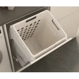 Výklopný kúpeľňový kôš na prádlo 48L / Biely