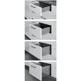 Predal z bočnico AXIS PRO, nizki, 86 mm / bel