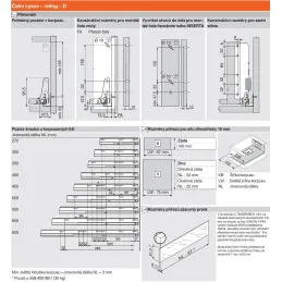 Kuhinjski predal BLUM – Antarobox »D« 224 mm z nosilcem TIP-ON / Siva