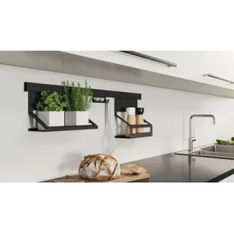 Stenski komplet polic EXCLUSIVE 900 mm / Mat črna