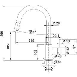 Pipa Franke FC 6051 LINA / krom / pršna glava