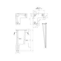Namizna noga HAIRPIN 710 / Bela