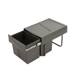 Izvlečni koš za odpadke z blaženjem U40 20 + 20 l / siv