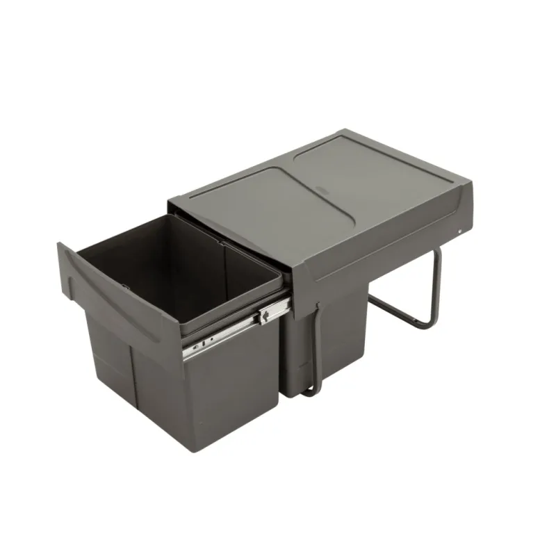 Izvlečni koš za odpadke z blaženjem U40 15 + 15 l / Siva