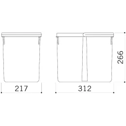 15-litrski koš za odpadke UNION / antracit