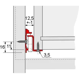 Navadno vodilo s koleščkom HETTICH FR402 / Belo