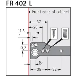 Navadno vodilo s koleščkom HETTICH FR402 / Belo