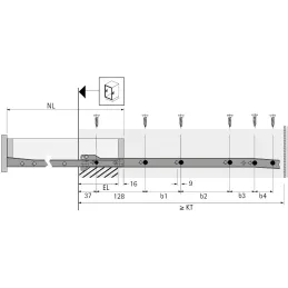 Navadno vodilo s koleščkom HETTICH FR402 / Belo