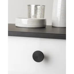 Ročaj v obliki gumba KARLA / Mat črna