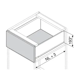 Kuhinjski predal BLUM – Legrabox »C« / bel