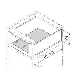 Kuhinjski predal BLUM – Legrabox »C« / bel