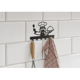 Stenski obešalnik CHEF / Mat črna