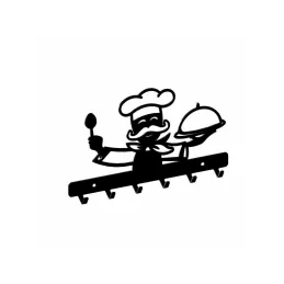 Stenski obešalnik CHEF / Mat črna