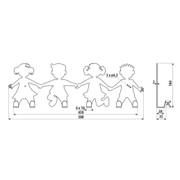 Stenski obešalnik KIDS / Mat črna