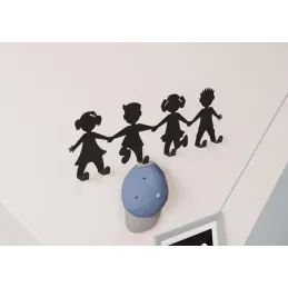 Stenski obešalnik KIDS / Mat črna