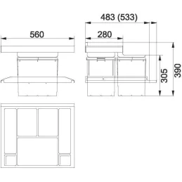 Koš za odpadke FRANKE TROLLEY VARIO 60