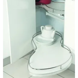 Rohová ľadvinka BEAN s tlmením / Biela - chróm