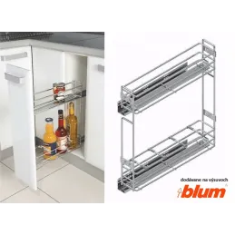 Izvlečna košara z vodili BLUM in blaženjem / Sijajni krom