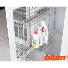 Izvlečna košara z vodili BLUM in blaženjem / Sijajni krom