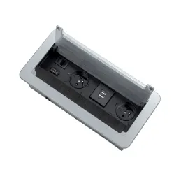 Vgradna izvlečna vtičnica 2 × 230 V + 2 × USB-polnjenje + HDMI + RJ45 / nerjavno jeklo