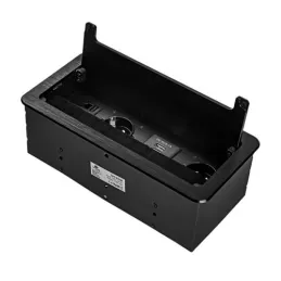 Vgradna dvižna vtičnica 2 x 230 V + 2 x USB za polnjenje + HDMI + RJ45 / Črna, brušena