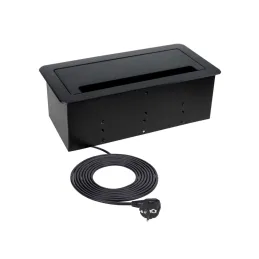 Vgradna dvižna vtičnica 2 x 230 V + 2 x USB za polnjenje + HDMI + RJ45 / Črna, brušena
