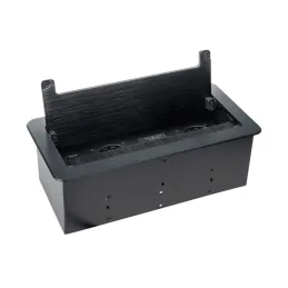 Vgradna dvižna vtičnica 2 x 230 V + 2 x USB za polnjenje + HDMI + RJ45 / Črna, brušena