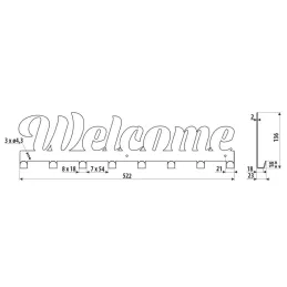 Vešiak na stenu WELCOME / Čierna matná