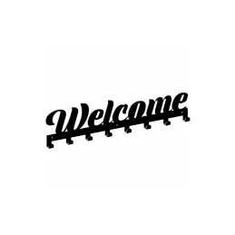 Vešiak na stenu WELCOME / Čierna matná