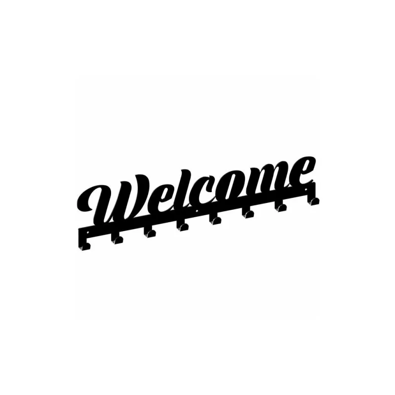 Vešiak na stenu WELCOME / Čierna matná