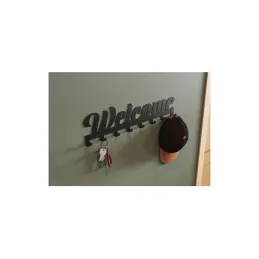 Vešiak na stenu WELCOME / Čierna matná