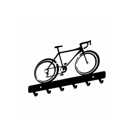 Stenski obešalnik BIKE / Mat črna