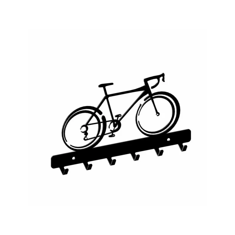 Stenski obešalnik BIKE / Mat črna