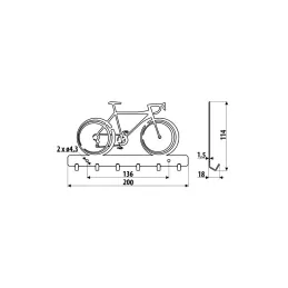 Stenski obešalnik BIKE / Mat črna