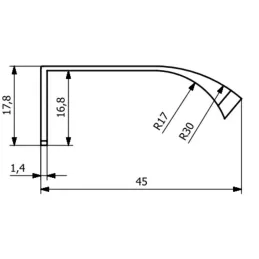 Ročaj za rob vrat VULCANO / Bela matirana