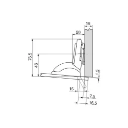 Tečaj za steklena vrata BLUMOTION CRISTALLO 110° / Onyx