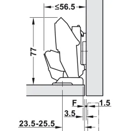 Tečaj BLUM za tanke materiale TIP-ON brez vzmeti 110° / Expadno