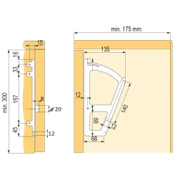 Enovrstni izvlečni sistem za čevlje / Beli – par
