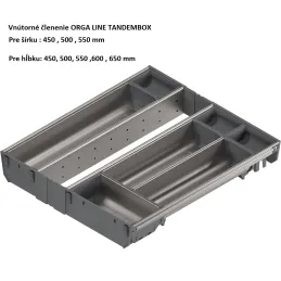 Notranji organizator predala ORGA LINE TANDEMBOX / nerjavno jeklo – komplet