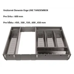 Notranji organizator predala ORGA LINE TANDEMBOX / nerjavno jeklo – komplet