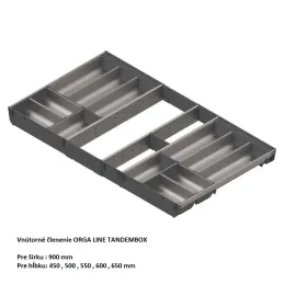 Notranji organizator predala ORGA LINE TANDEMBOX / nerjavno jeklo – komplet