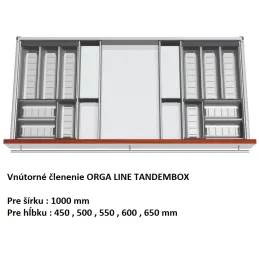 Notranji organizator predala ORGA LINE TANDEMBOX / nerjavno jeklo – komplet