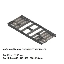 Notranji organizator predala ORGA LINE TANDEMBOX / nerjavno jeklo – komplet