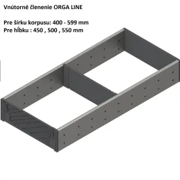 Notranja razdelitev predala ORGA LINE / Nerjavno jeklo – komplet