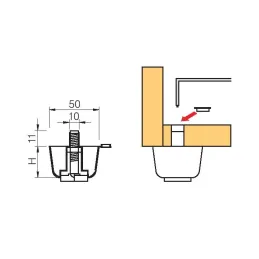 Plastična nogica EGON / Črna